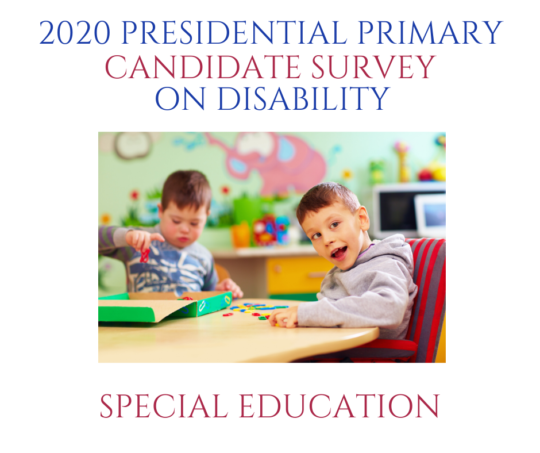 2020 Presidential Candidate Survey on Disability: Special Education