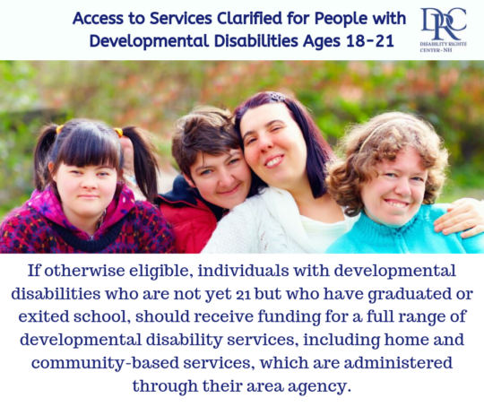 Access to Services Clarified for People with Developmental Disabilities Ages 18-21