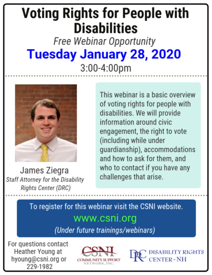Free Webinar – Voting Rights and People with Disabilities