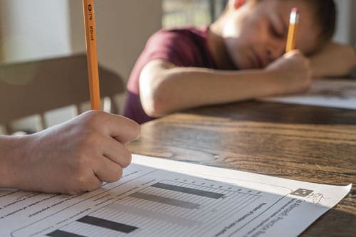 Students and schoolwork