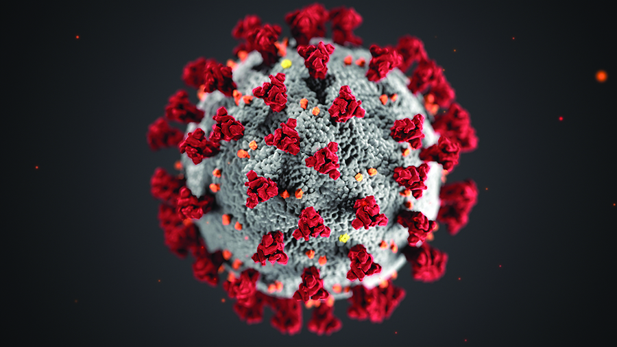 A depiction of the COVID virus