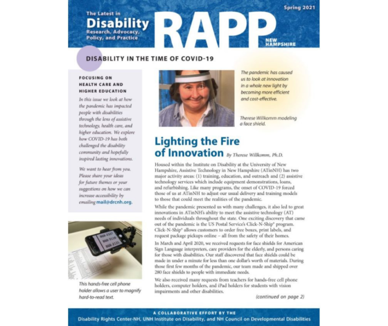 Cover of Spring 2021 Disability RAPP