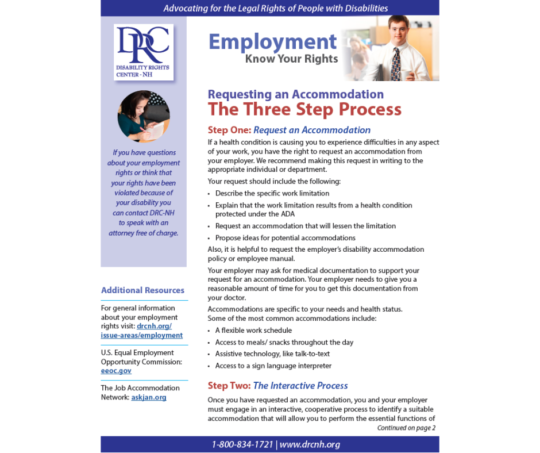 Employment: Requesting an Accommodation – The Three Step Process