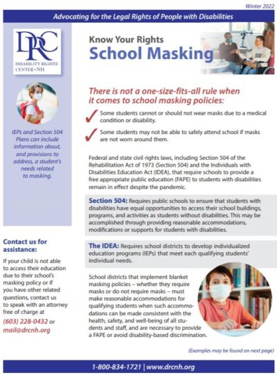 First page of School Masking Flyer