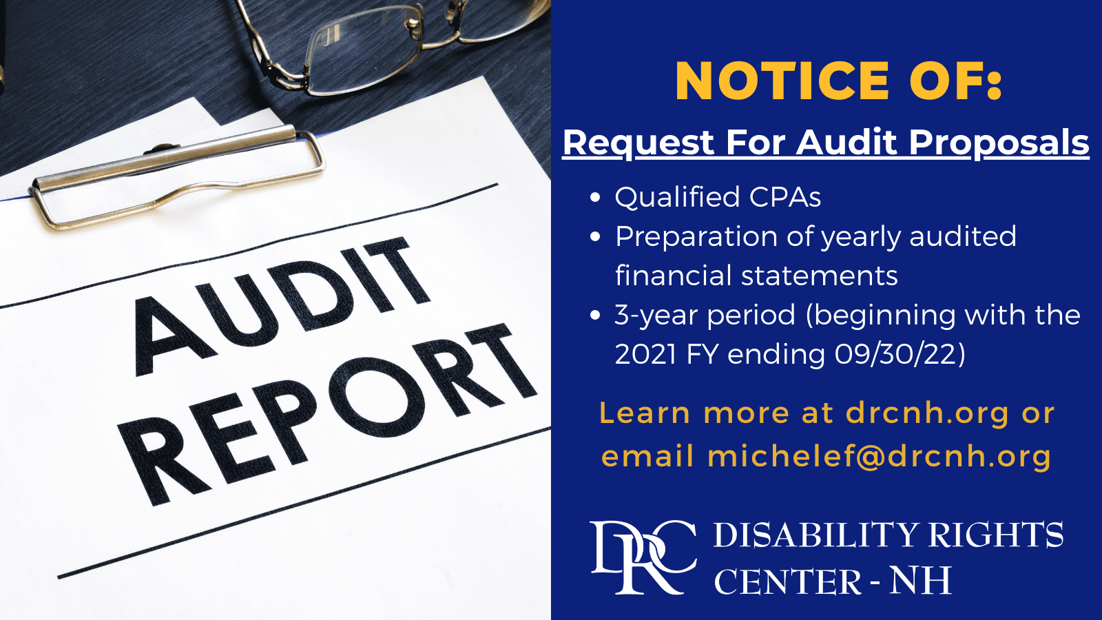 Notice of RFP - Request for Audit Proposal - DRCNH